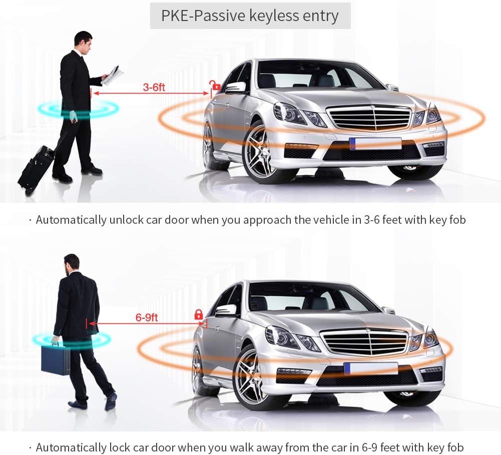 Rolling Code Car Alarm System with Passive Keyless Entry Push Start Stop Button P32339