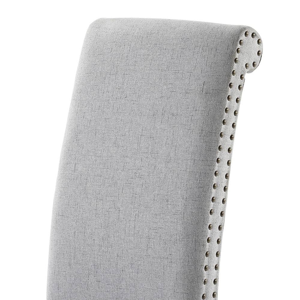 Fabric Padded Side Chair with Solid Wood Legs Set of 2 E846