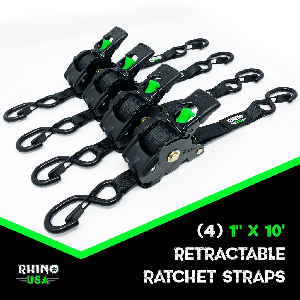 2 x 10' Retractable Ratchet Straps 2-Pack M37237