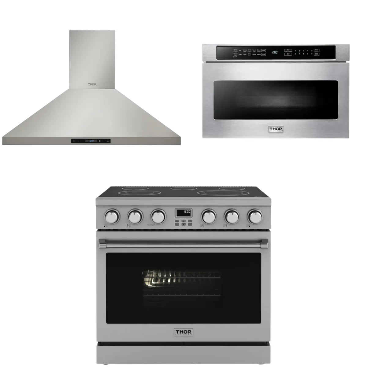 36 Electric Range, Range Hood and Microwave C597247