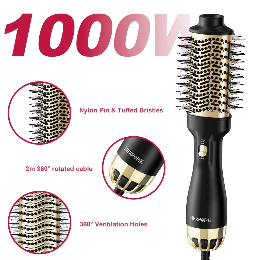 4 in 1 Hair Dryer Brush with Negative Ion Ceramic Titanium Barrel C806