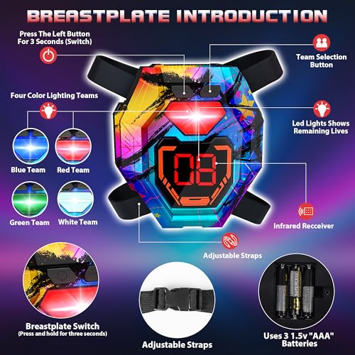 Laser Tag Guns Set of 4 with Vests W709326
