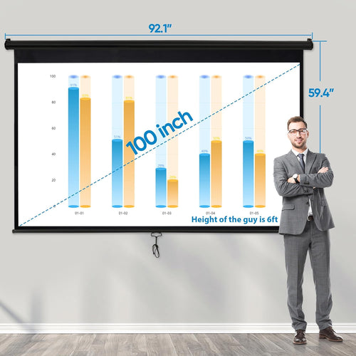 100 Inch 16:9 HD Pull Down Projector Screen N2917