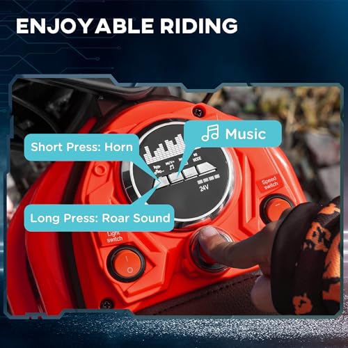 Electric Dirt Bike 24V 350W Off-Road Motorcycle Red J4961