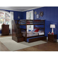 Antique Walnut Full Over Full Size Bunkbed with Trundle Bed W341804