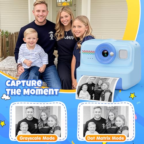 1080P HD Kids Instant Print Camera with 3 Rolls Print Paper & 32GB Card (Black) D752