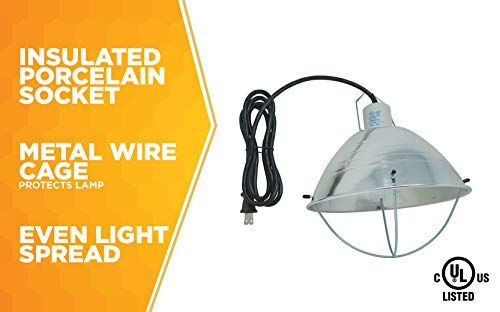 10.5 Inch Reflector Brooder Lamp with Bulb Guard and 6 Foot Cord Q242