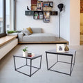 2 Pcs Black Metal Square End Table J210