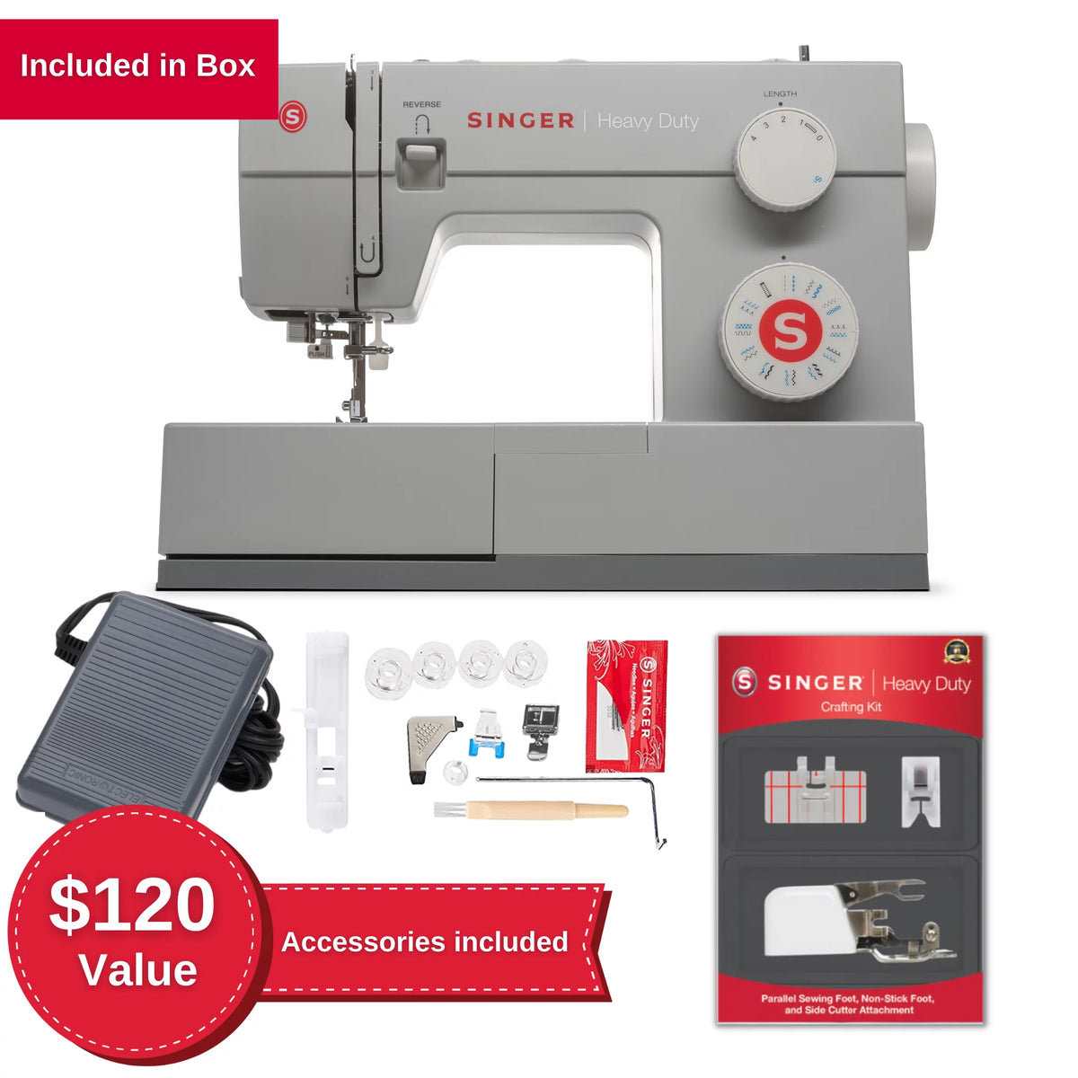 Heavy Duty Sewing Machine with Presser Foot Kit R7643