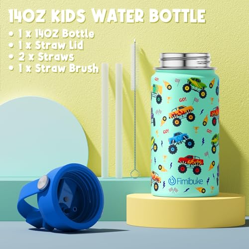 Kids Bento Lunch Box with Thermos, 8.5 OZ Insulated Food Jar, Lunch Bag, Water Bottle L86334