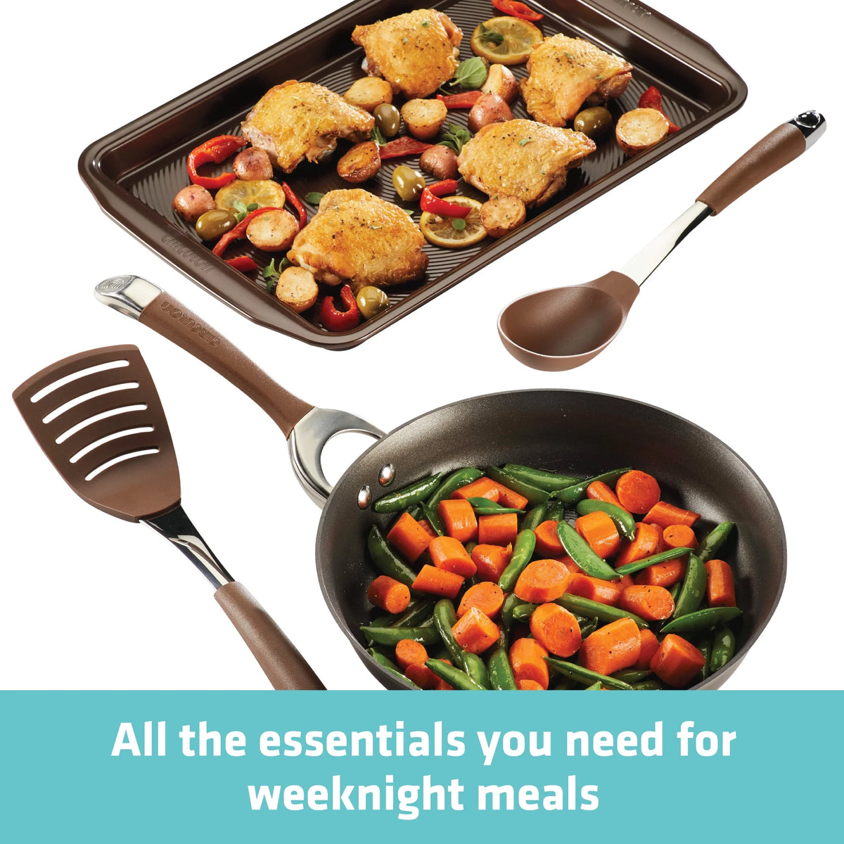 4 Piece Hard-anodized Nonstick Cookware Set D30535