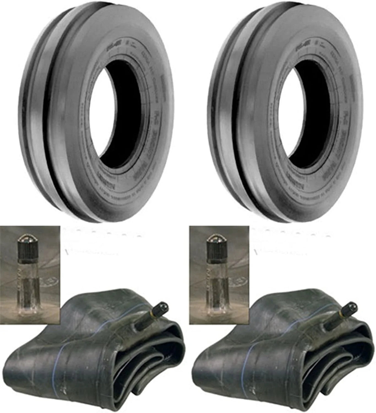 3.50-6 Tri Rib F-2 Tires with Tubes 4Ply Q2439