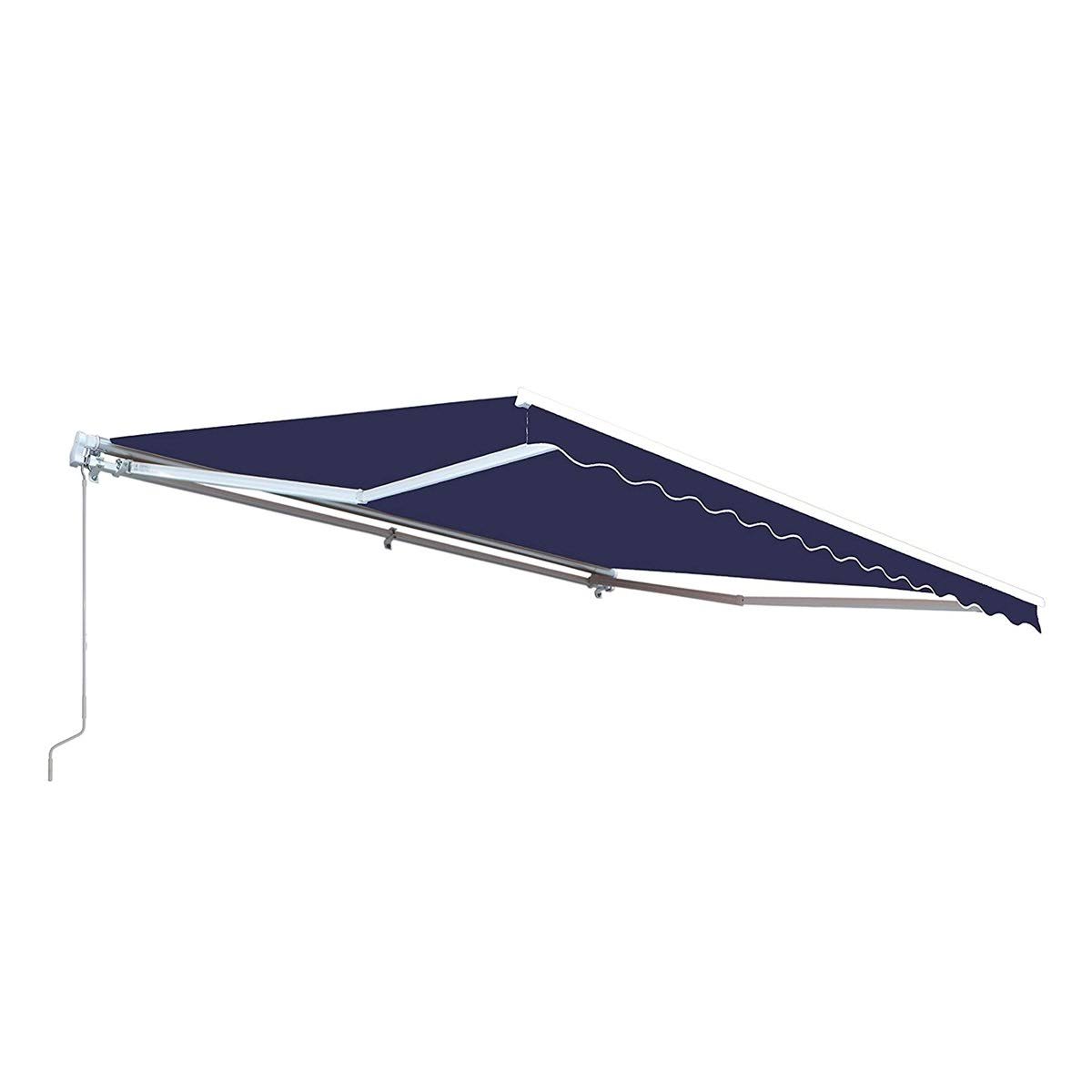Retractable Motorized Patio Awning Blue 13 x 10 Feet Y17334
