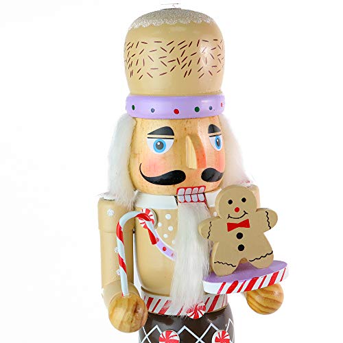 14" Wooden Gingerbread Chef Nutcracker H800