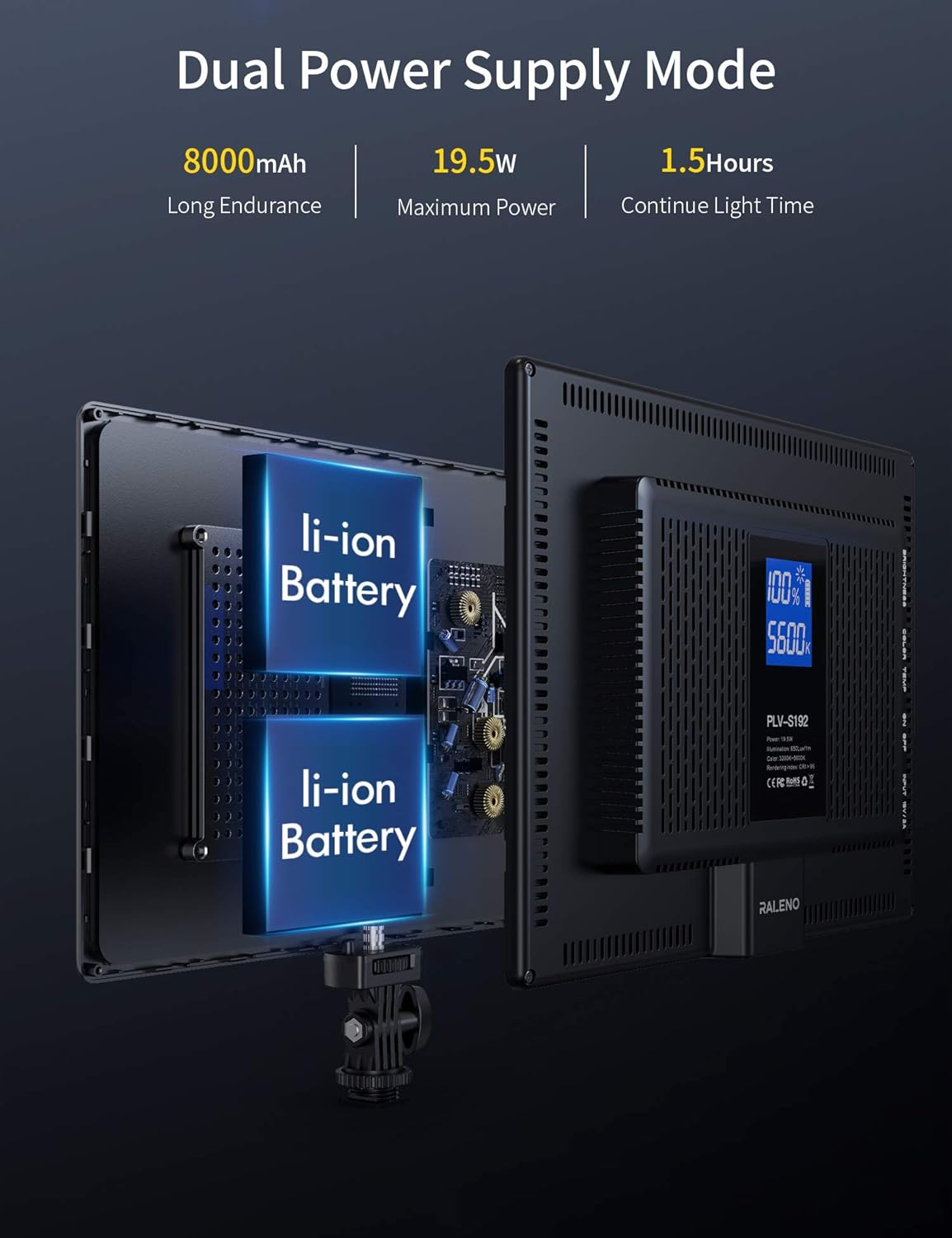 LED Video Soft Light Panel with Dual Rechargeable Battery M713