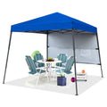 10ft x 10ft Pop Up Canopy Tent with Sidewall, Blue K357578