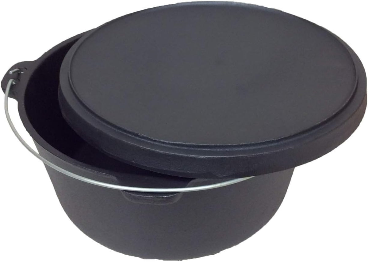 Pre-seasoned 16 Quart Cast Iron Dutch Oven with 3 legs and Lip Lid U4829