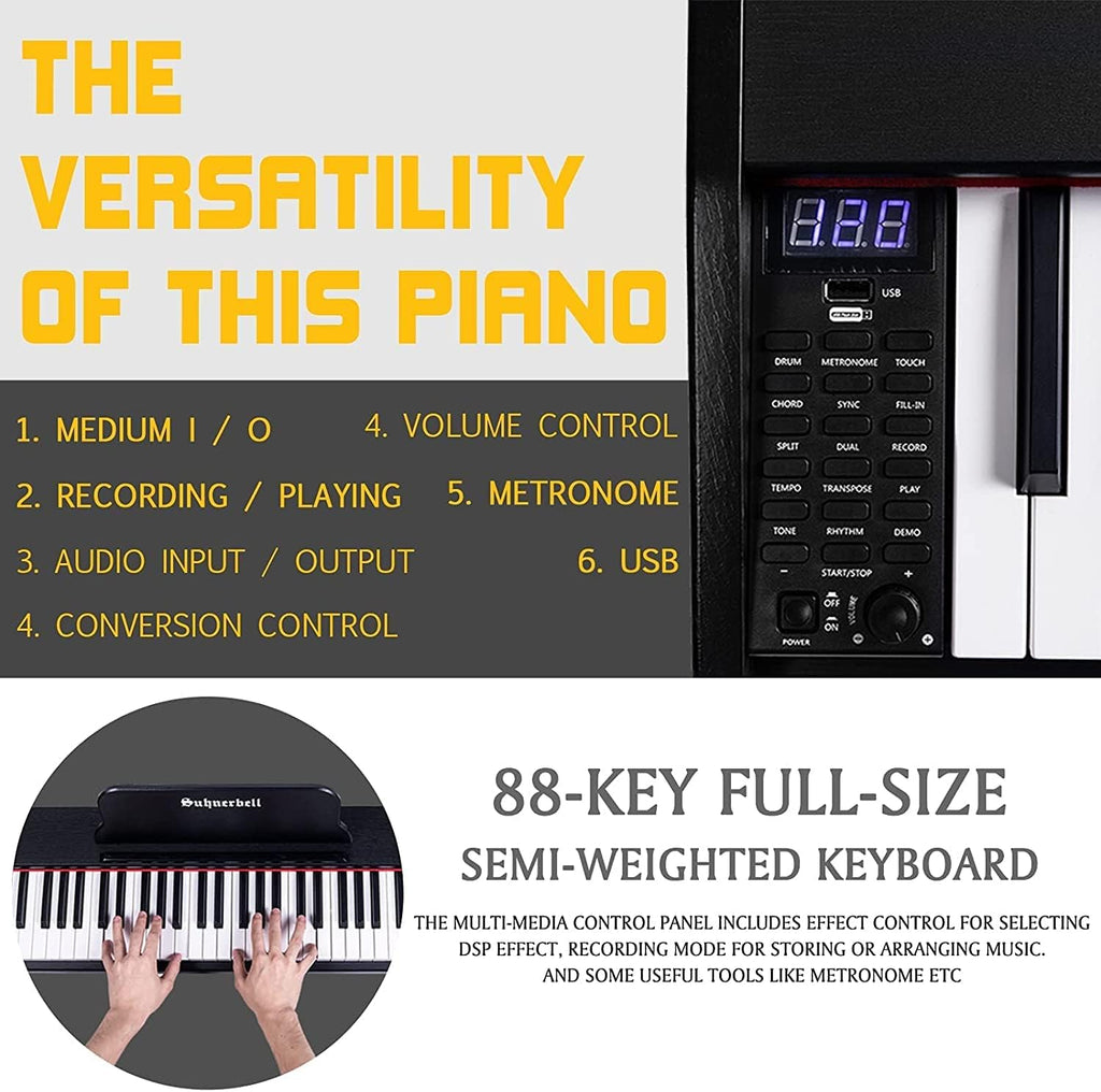 88 Key Full Size Weighted Digital Piano Keyboard with Pedal X44480