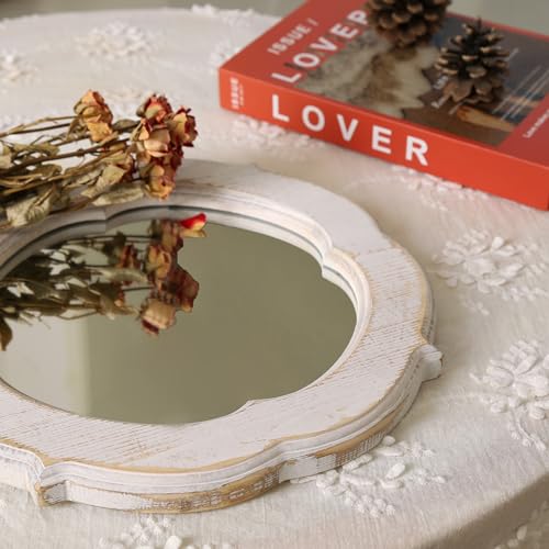 Distressed White Small Wall Mirror A39210