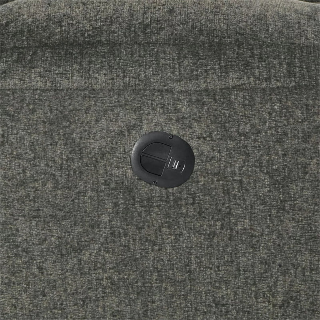 Charcoal Gray Polyester Power Reclining Sofa E8446