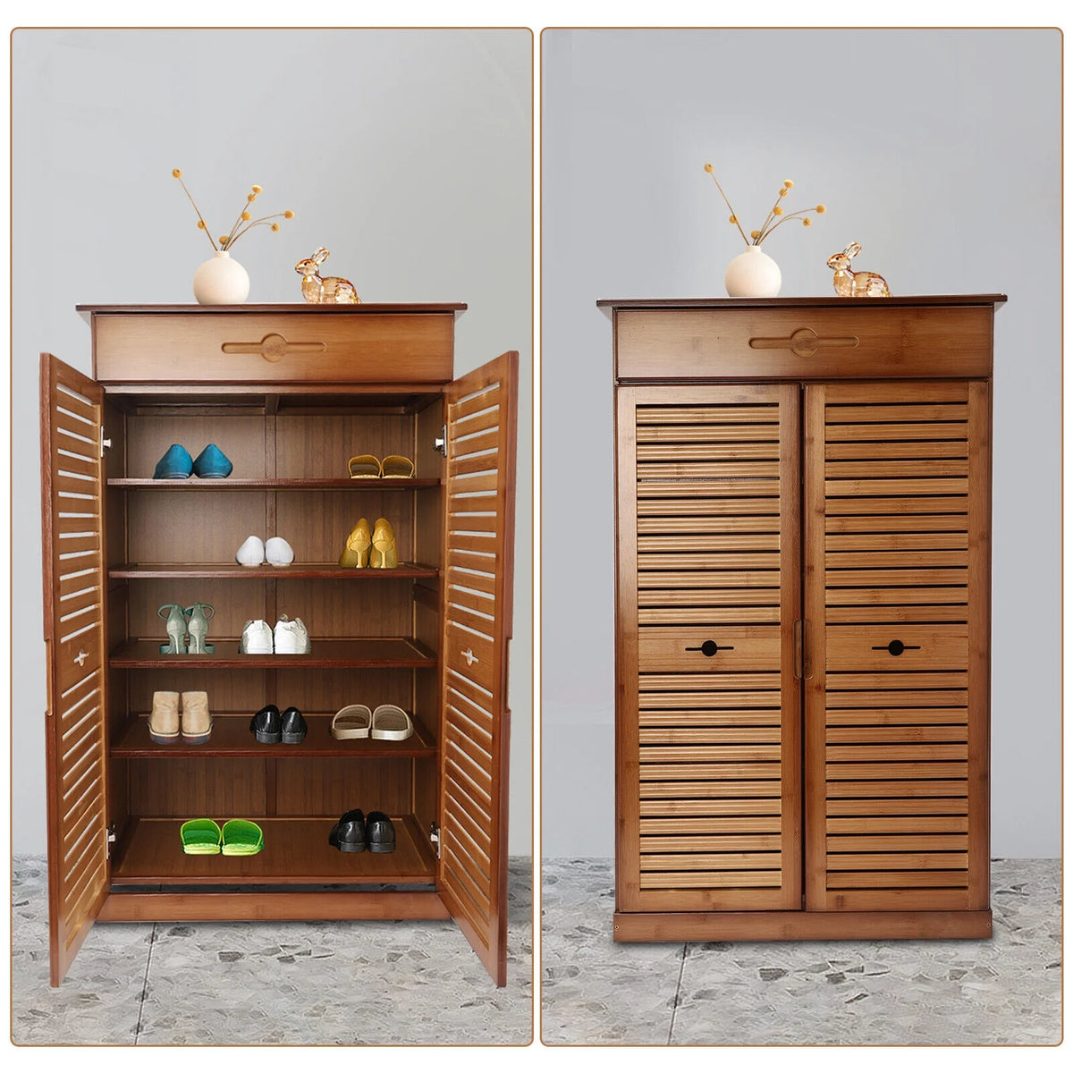 Bamboo Shoe Rack Storage Shelf P16862
