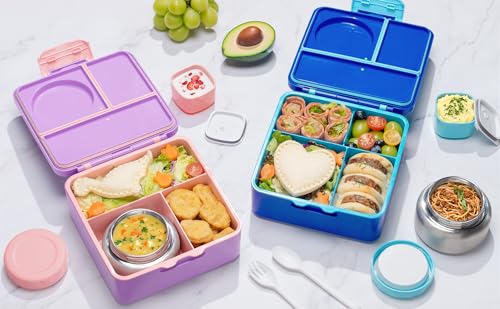 3-4 Compartment 60OZ Bento Box with Leakproof 8OZ Insulated Food Jar F475423