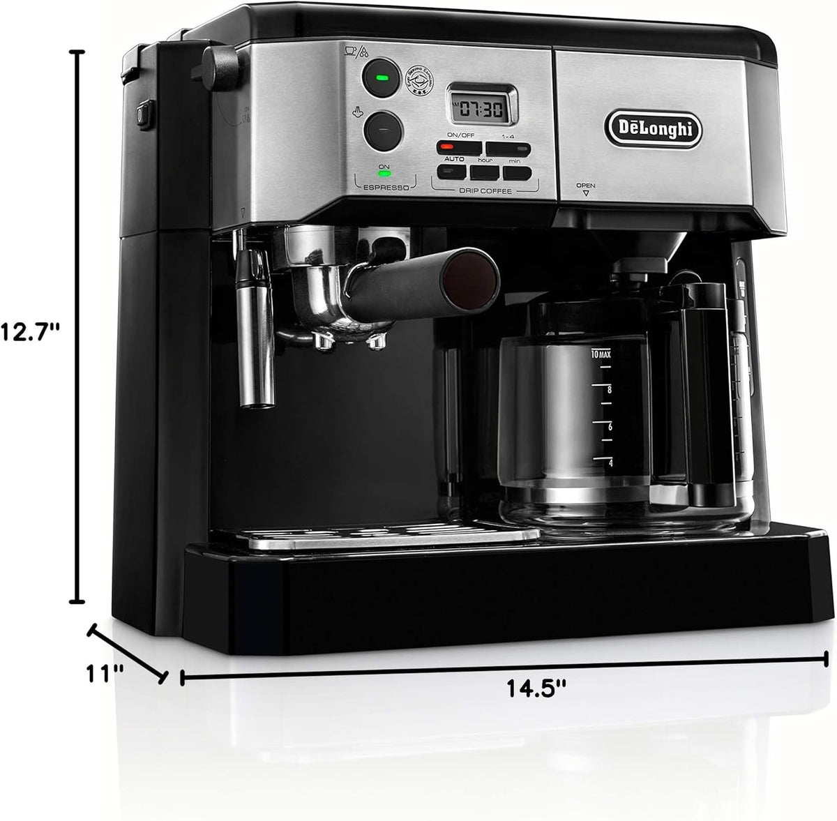 All-in-One Combination Espresso Machine with Milk Frother 10-Cup P733