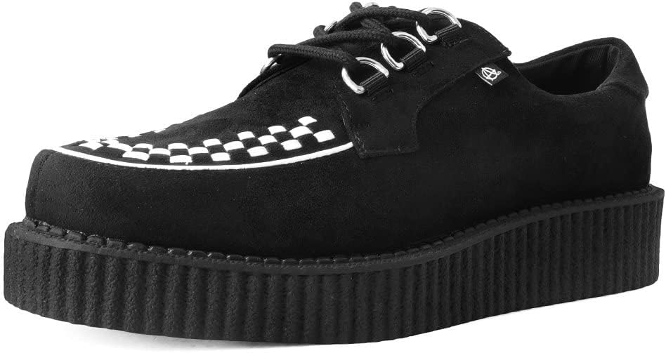 Black Faux Suede Creeper Shoes W29128