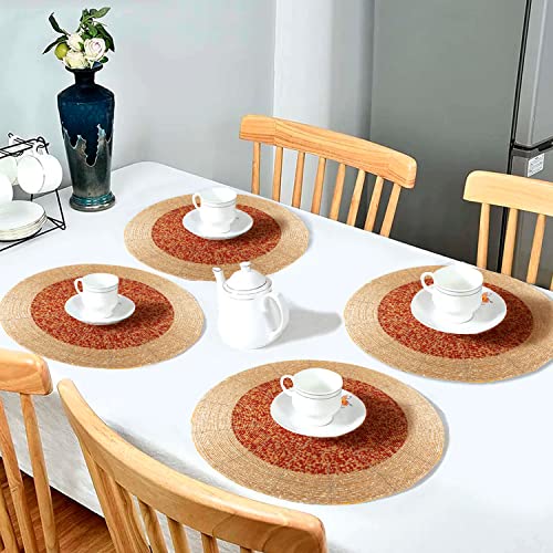 Gold 13 Inch Round Set of 4 Beaded Placemats P187
