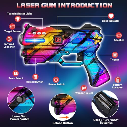 Laser Tag Guns Set of 4 with Vests W709326