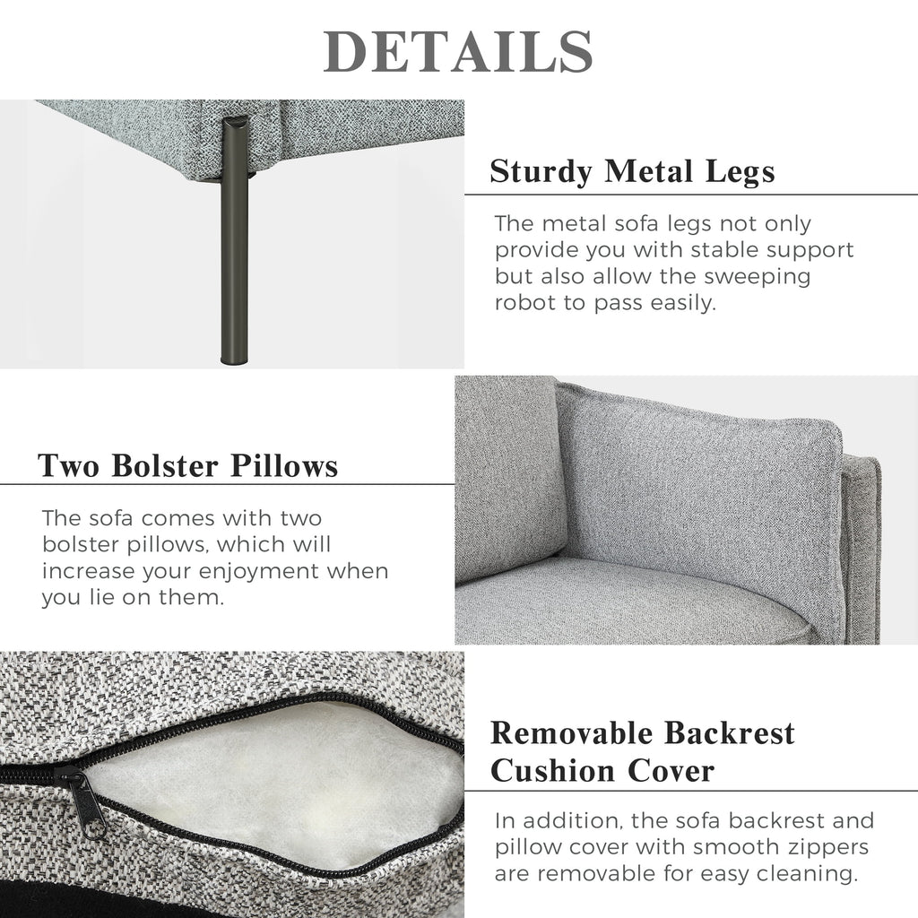 Linen Fabric Loveseat Couch V1562