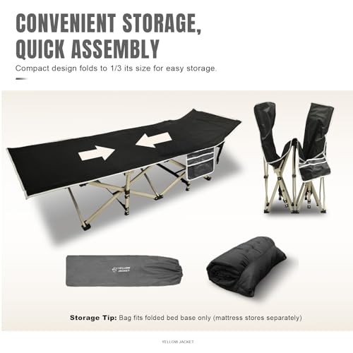 Folding Camping Cot with Mattress and Carry Bag I484