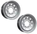 2-Pk 16x6 8 Hole 6.5 Silver Trailer Rim Wheels Y394995