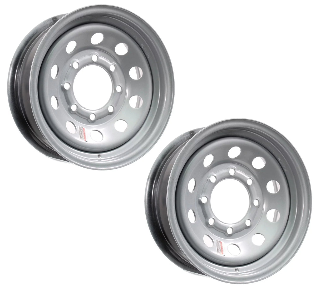 2-Pk 16x6 8 Hole 6.5 Silver Trailer Rim Wheels Y394995