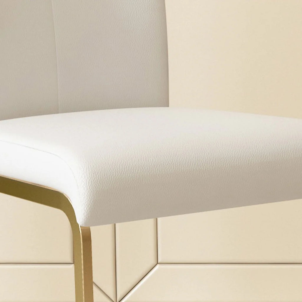 White PU Leather Dining Chairs Set of 2 S79981