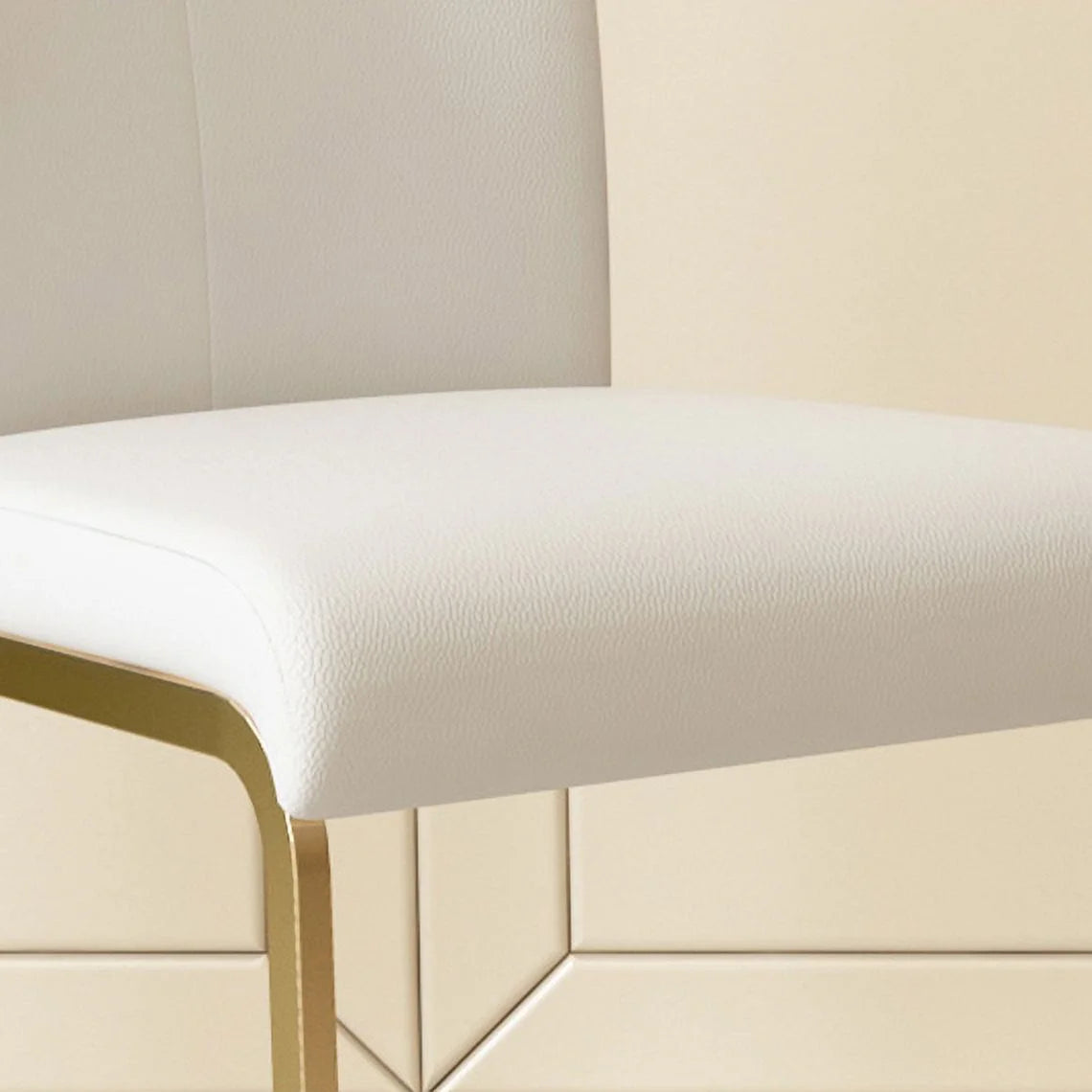 White PU Leather Dining Chairs Set of 2 S79981