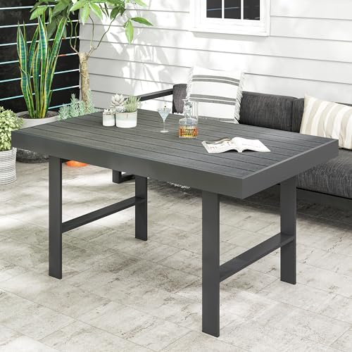 Aluminum Rectangle Metal Outdoor Coffee Table Black L84644