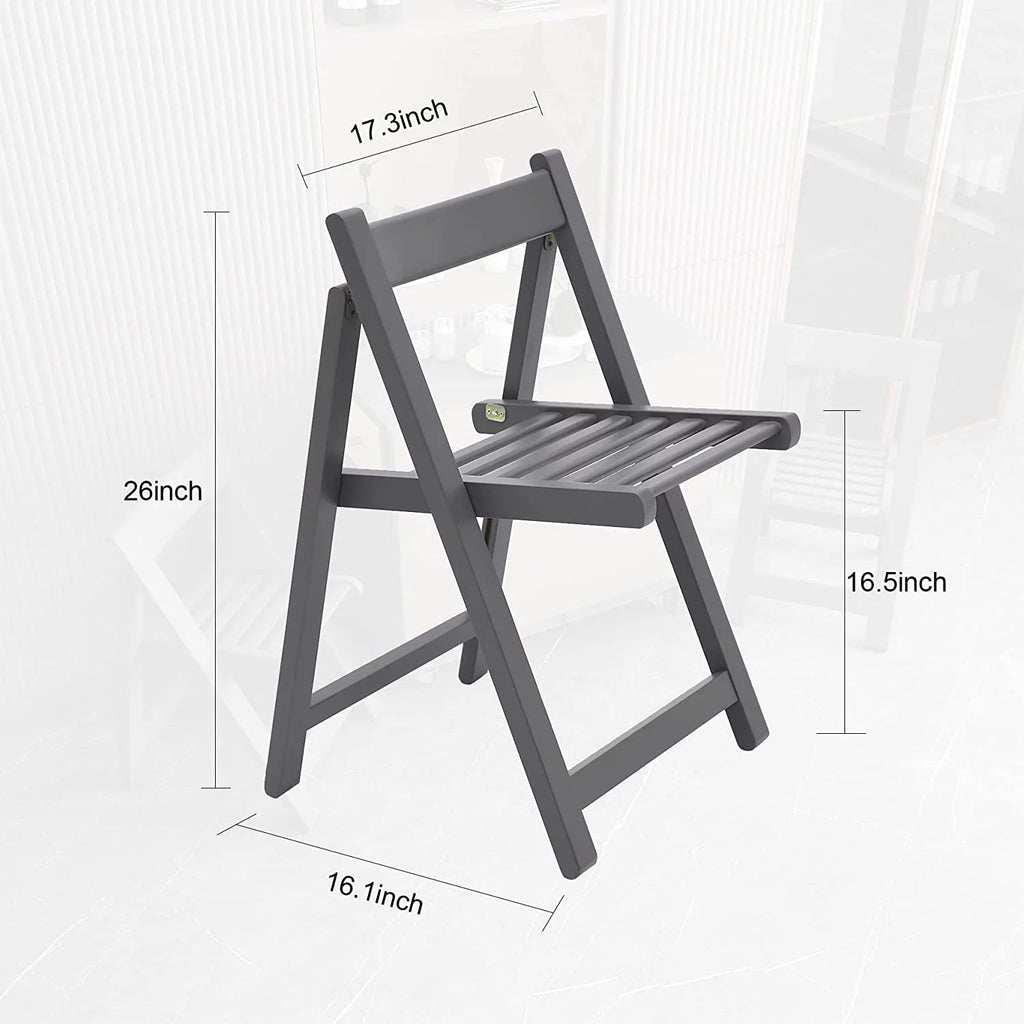 Folding Dining Chair 2 Pack Grey Wooden O572944