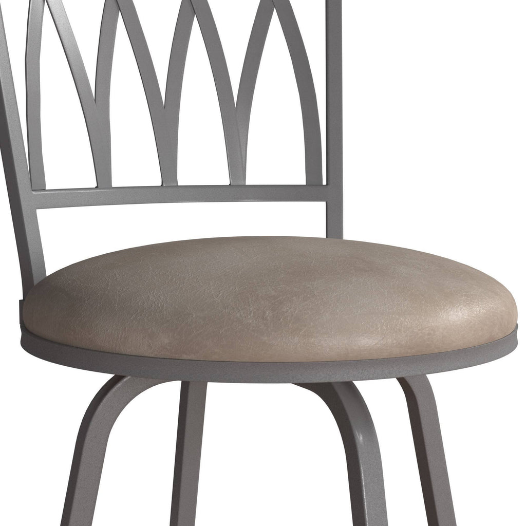 Silver Metal Swivel Adjustable Stool, Set of 2 P2342
