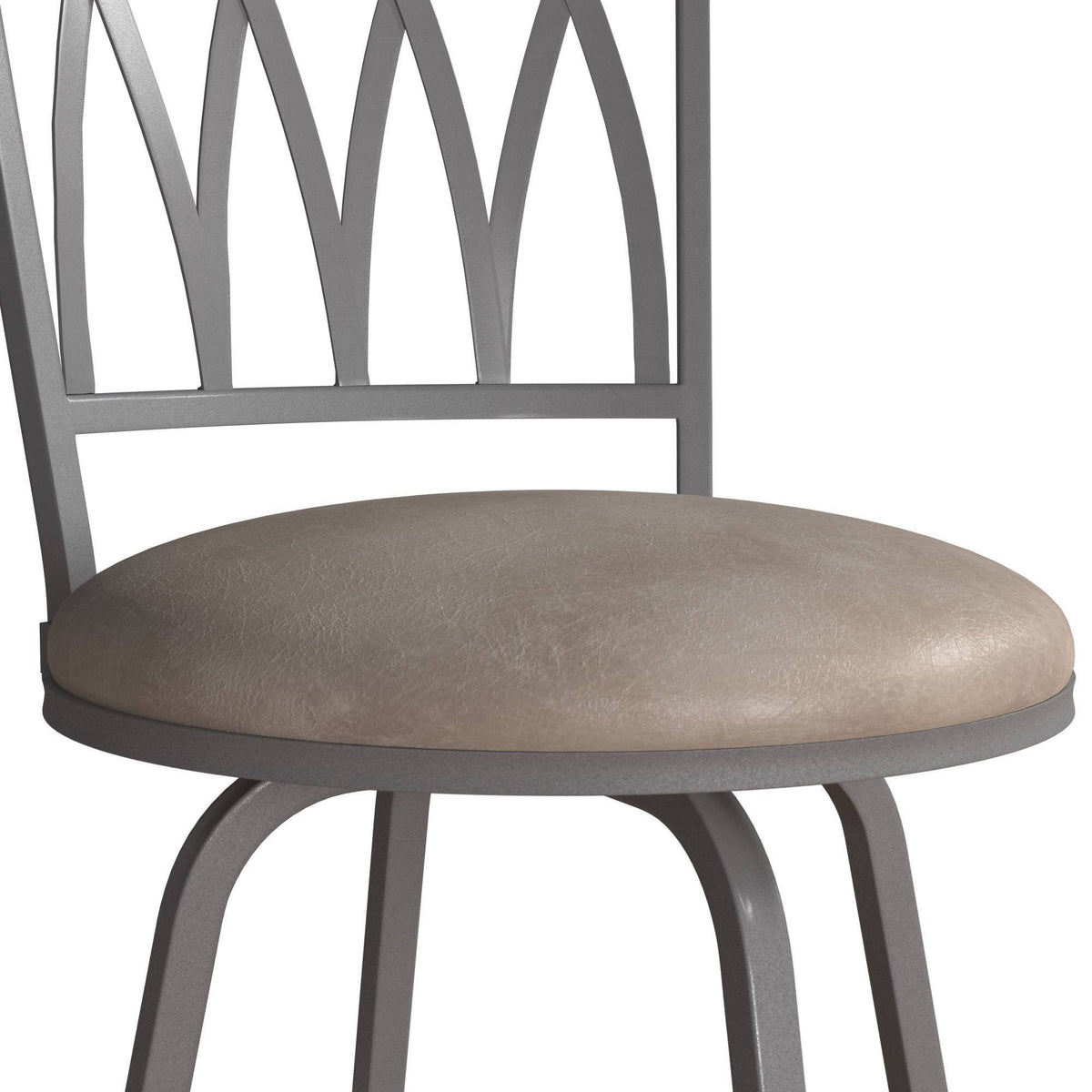Silver Metal Swivel Adjustable Stool, Set of 2 P2342