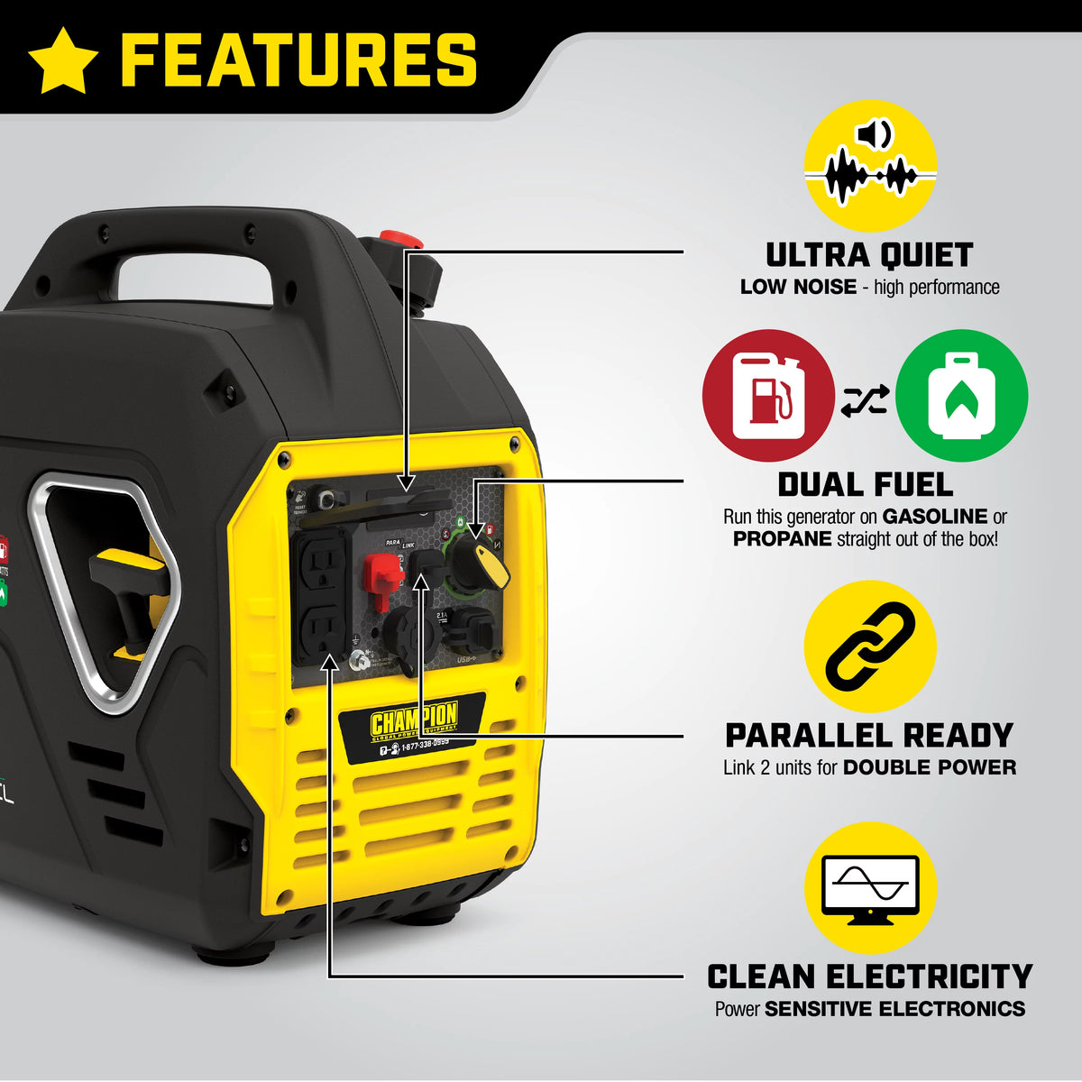 2500-Watt Dual Fuel Inverter Generator S854850