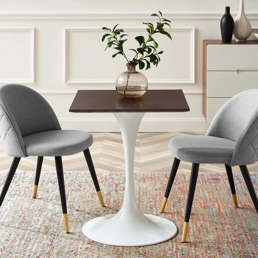 24" Square Dining Table White Cherry Walnut P482