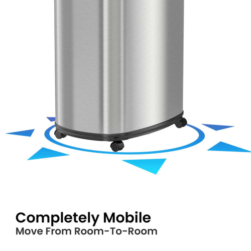13 Gallon Stainless Steel Touchless Trash Can with Odor Filter and Wheels H1974