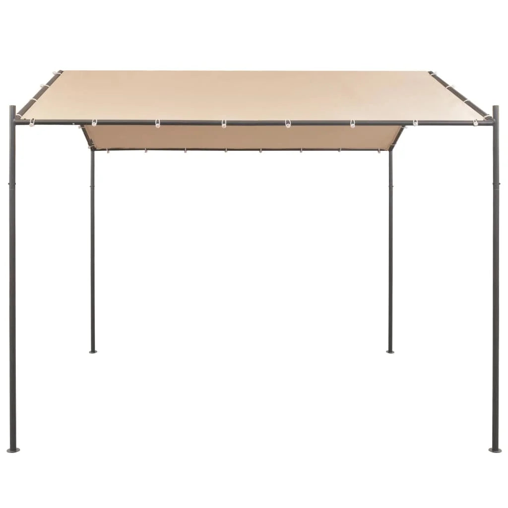 Beige Steel Gazebo Pavilion Tent Canopy K891985