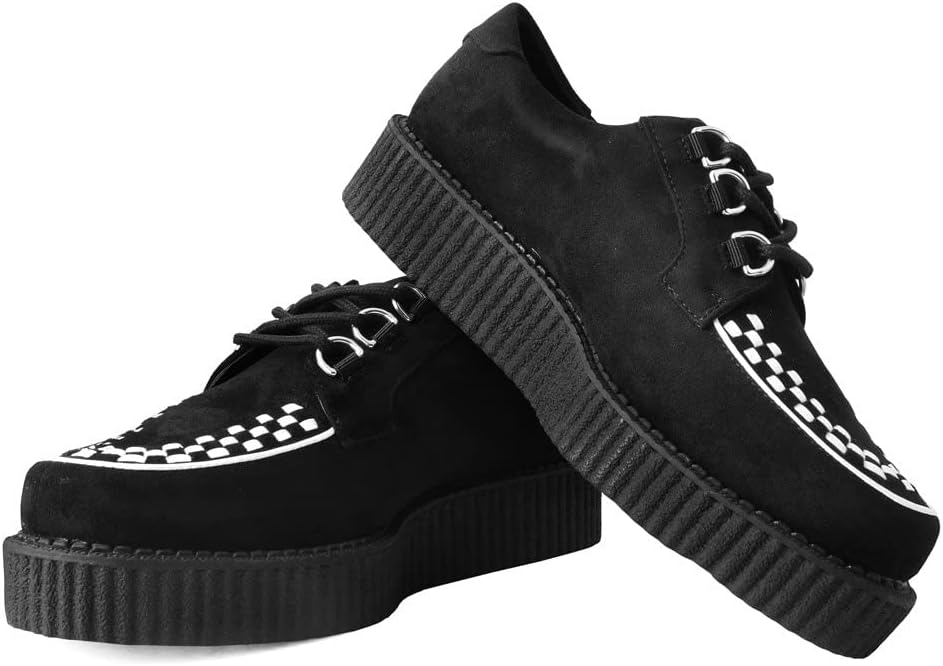 Black Faux Suede Creeper Shoes W29128