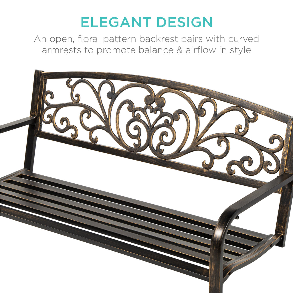 Bronze Metal Outdoor Porch Swing R86605