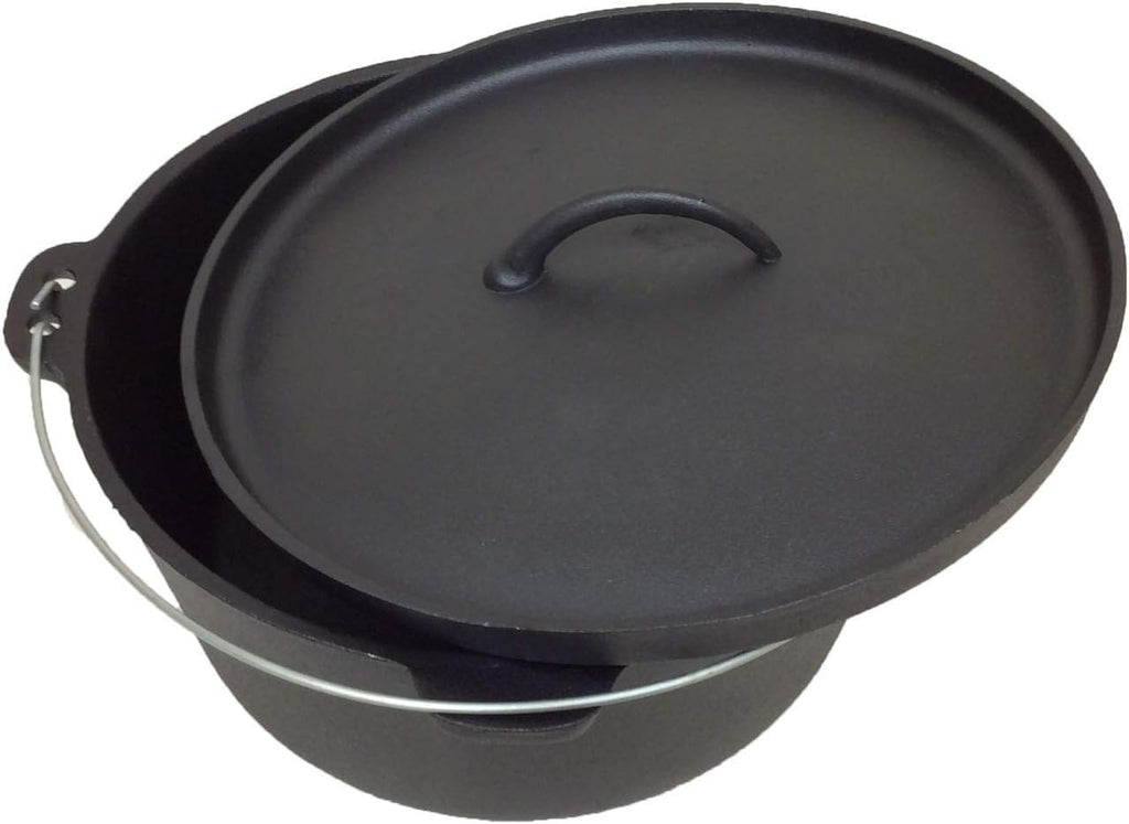 Pre-seasoned 16 Quart Cast Iron Dutch Oven with 3 legs and Lip Lid U4829