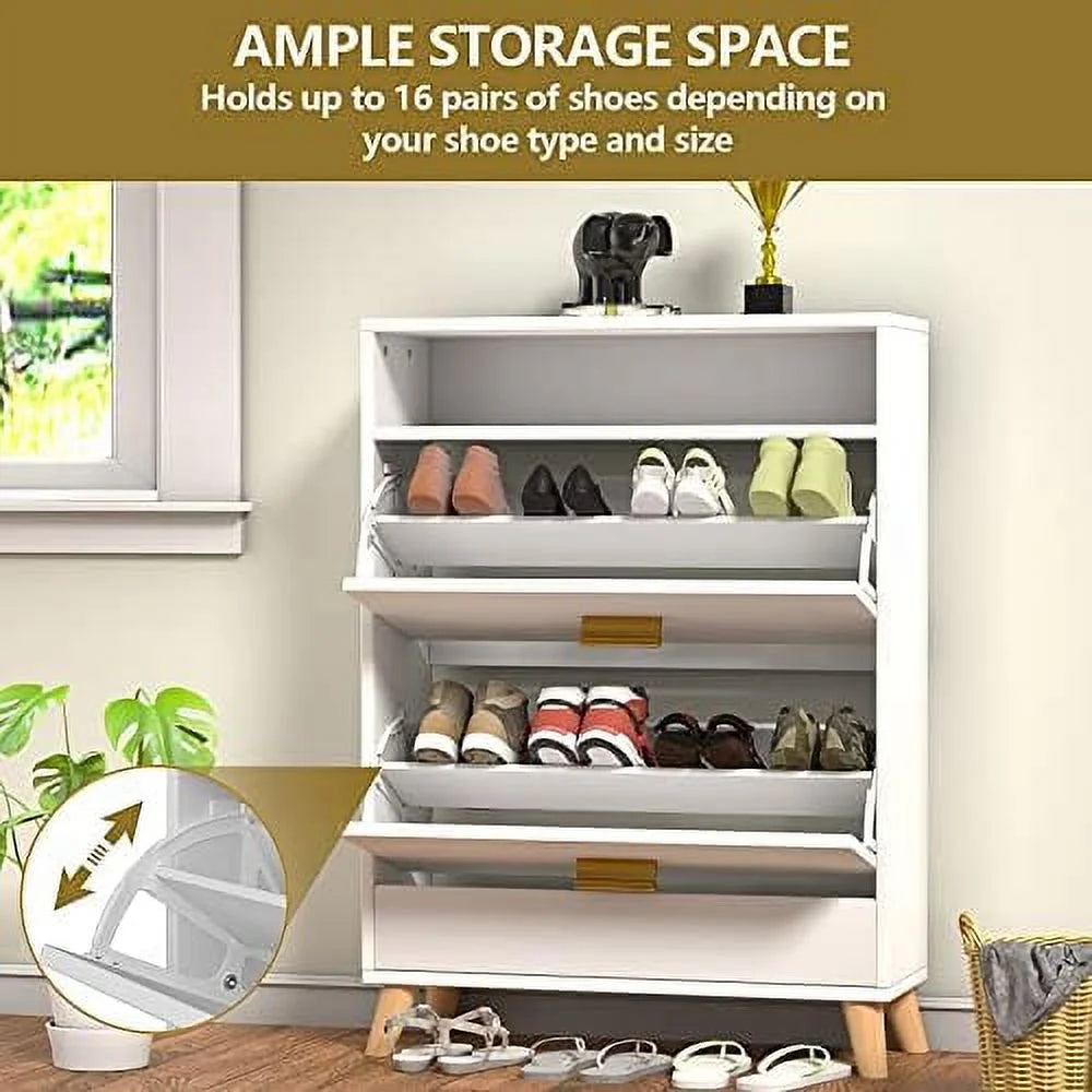 Free Standing Shoe Rack Cabinet with 3 Flip Drawers V2729