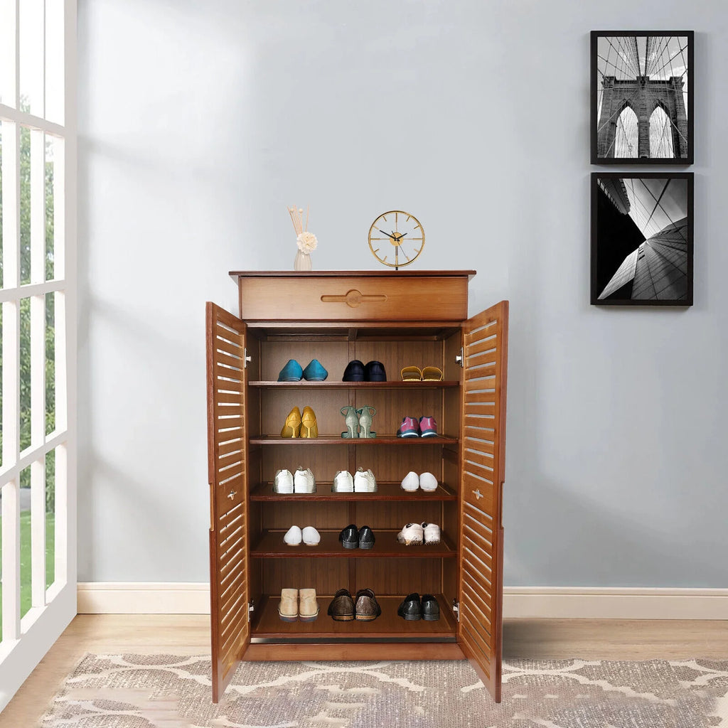 Bamboo Shoe Rack Storage Shelf P16862