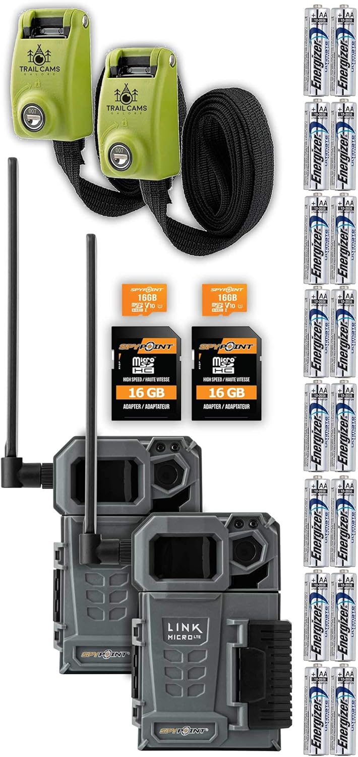 Cellular Trail Camera Twin Pack with Two SD Cards, Batteries, and Reinforced Strap T448985